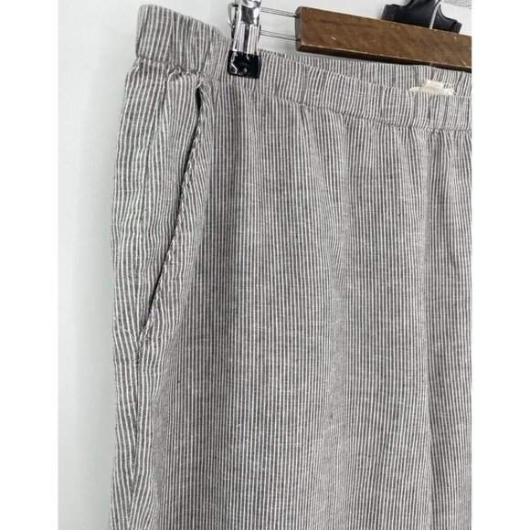 Eileen Fisher Striped Hemp & Organic Cotton Blend Tapered Leg Pull On Pants Sz L - Picture 4 of 9